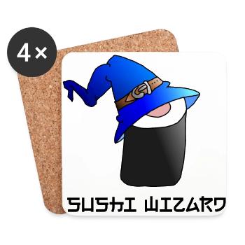 Assistant de sushi - Dessous de verre (lot de 4) - blanc - Devant
