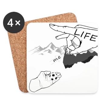 Football Hand Live Believe Football God Gift - Coasters (set of 4) - white - Front
