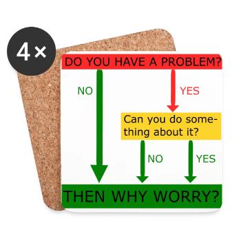 Then why worry - Coasters (set of 4) - white - Front