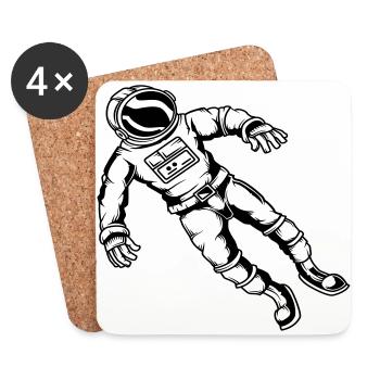 Astronaut Astronaut Space Space Space - Coasters (set of 4) - white - Front