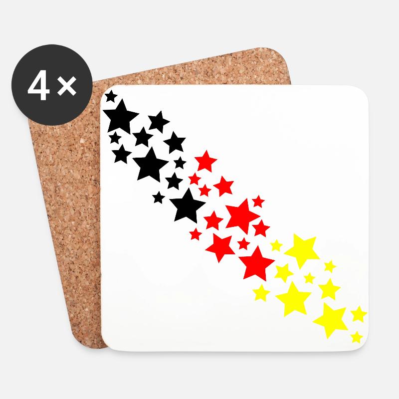 Deutschland Sterne - Untersetzer (4er-Set) - Weiß