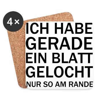 Blatt gelocht Lehrer Schule Humor Geschenk - Untersetzer (4er-Set) - Weiß - Vorne