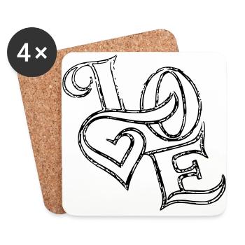 love - Untersetzer (4er-Set) - Weiß - Vorne