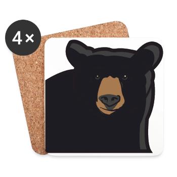 Ours noir Grizzly Grizzly Ours Idée cadeau - Dessous de verre (lot de 4) - blanc - Devant