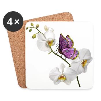 Butterfly - Untersetzer (4er-Set) - Weiß - Vorne
