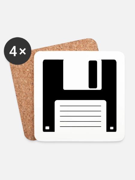 Floppy Diskette Old School Retro Computer Design - Untersetzer (4er-Set) - Weiß