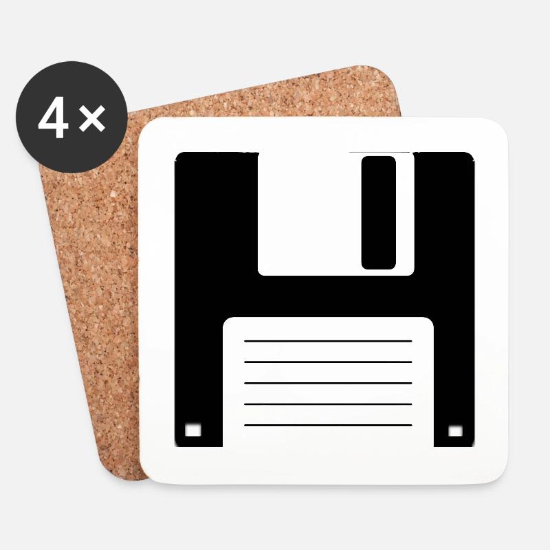 Floppy Diskette Old School Retro Computer Design - Untersetzer (4er-Set) - Weiß