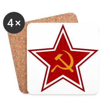 Communism Red Star - Gift Idea - Coasters (set of 4) - white - Front
