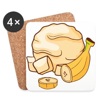 Bananas ice cream ice cream ice cream ice cream ice cream - Coasters (set of 4) - white - Front