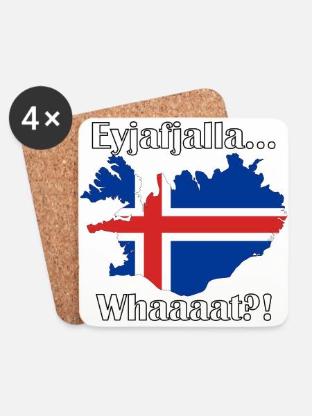 Eyjafjalla... What - Coasters (set of 4) - white