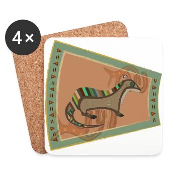 otter - Coasters (set of 4) - white - Front