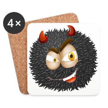 monstre - Dessous de verre (lot de 4) - blanc - Devant