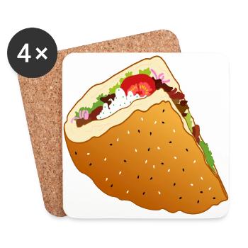 Döner, le fast-food préféré - Dessous de verre (lot de 4) - blanc - Devant