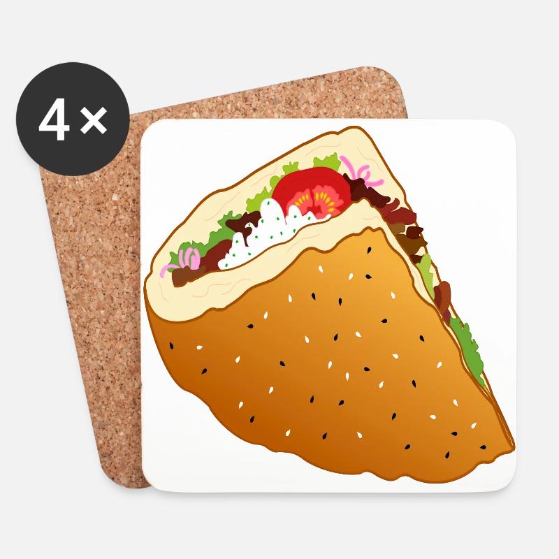 Döner, das liebste Fastfood - Untersetzer (4er-Set) - Weiß