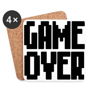 Game Over - Untersetzer (4er-Set) - Weiß - Vorne