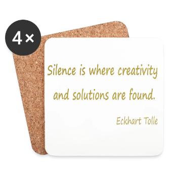 Silence and Creativity - Coasters (set of 4) - white - Front