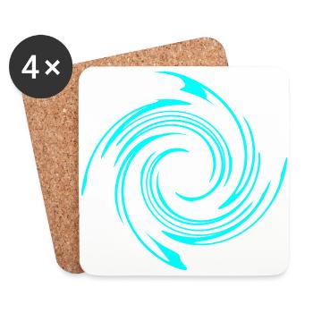 Whirling Spiral Kringel Pattern Shirt Gift Idea - Coasters (set of 4) - white - Front
