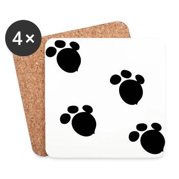 Bear Paw Muster - Untersetzer (4er-Set) - Weiß - Vorne