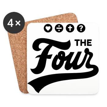 THE FOUR Cursive Bold - Dessous de verre (lot de 4) - blanc - Devant
