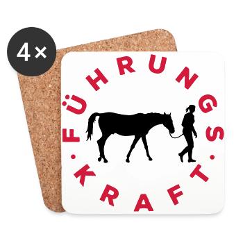 Führungskraft Frau Circle 2C - Farbwechsel - Untersetzer (4er-Set) - Weiß - Vorne