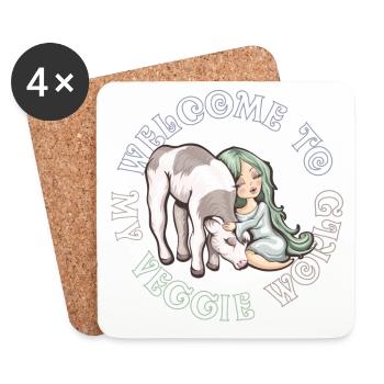 Welcome to my Veggie World - Dessous de verre (lot de 4) - blanc - Devant