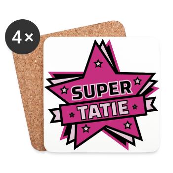 Super tatie - Dessous de verre (lot de 4) - blanc - Devant