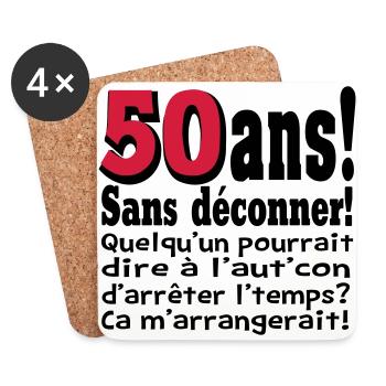 VISUEL,MOTIF POUR ANNIVERSAIRE SANS DEC - Dessous de verre (lot de 4) - blanc - Devant