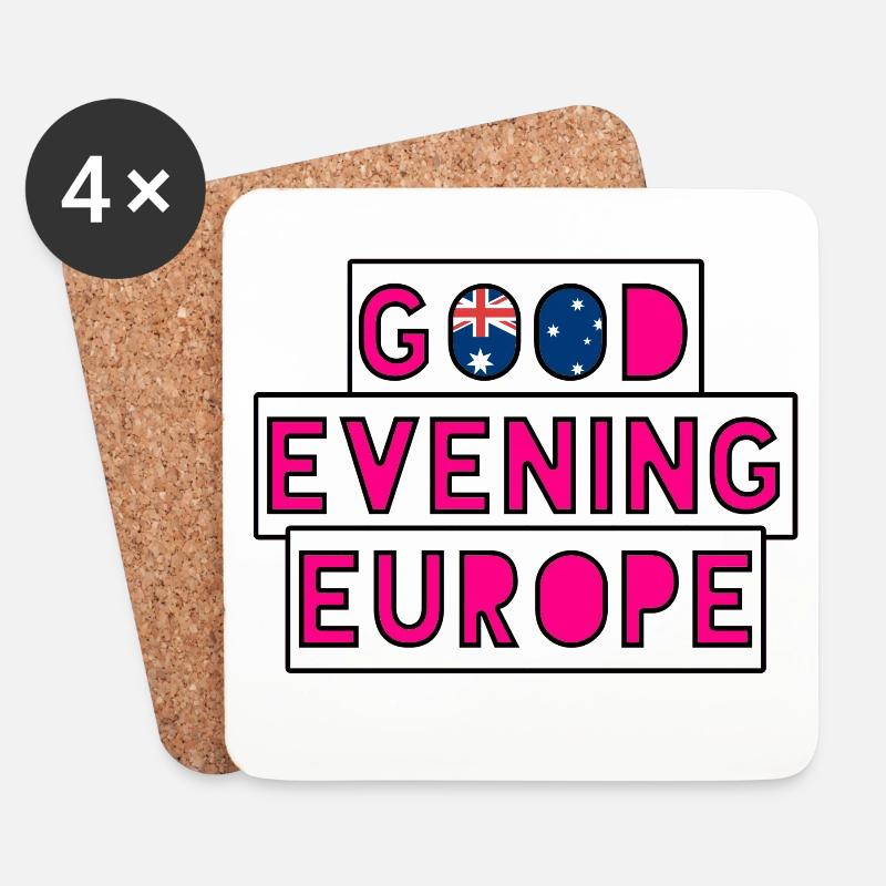 Guten Abend Europa - Untersetzer (4er-Set) - Weiß