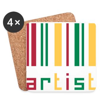 Art / Artist / Painting / Design / Music / Kunst - Coasters (set of 4) - white - Front