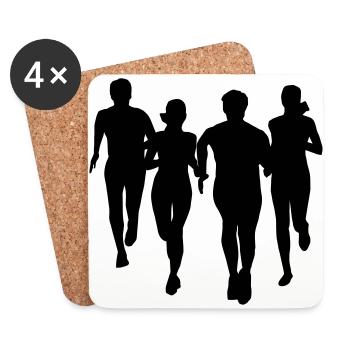 run, running - people runnings - Dessous de verre (lot de 4) - blanc - Devant