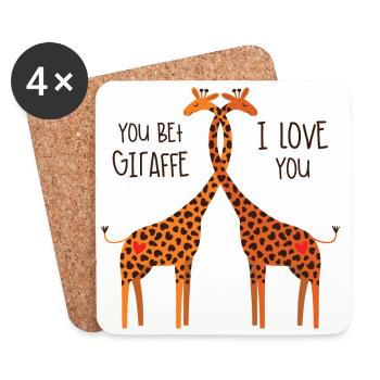 Giraffe Love - Coasters (set of 4) - white - Front
