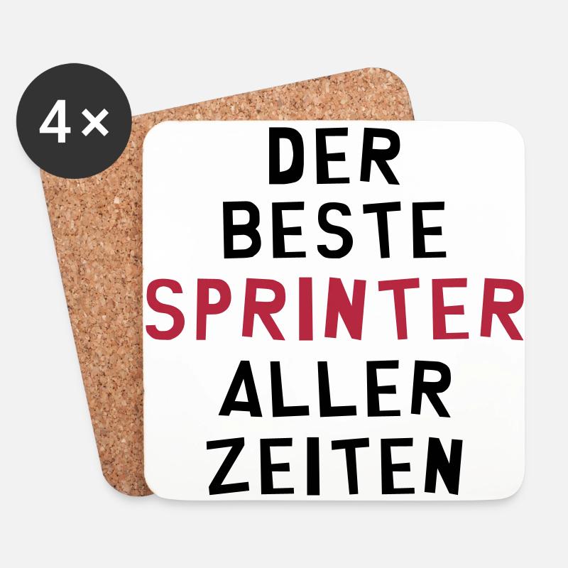 Leichtathletik / Sprint / Sprinter / Sprinterin - Untersetzer (4er-Set) - Weiß