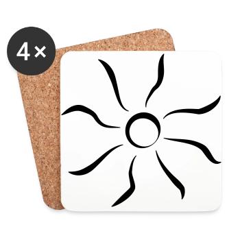 soleil lumière été étoile nuit éolienne - Dessous de verre (lot de 4) - blanc - Devant