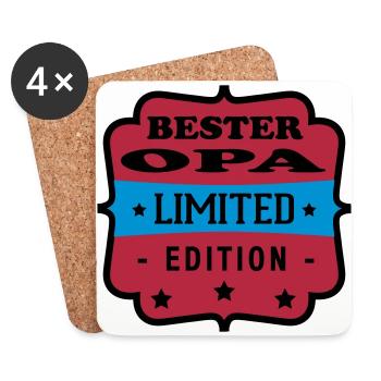 Bester opa limited edition - Dessous de verre (lot de 4) - blanc - Devant