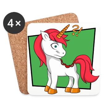 Einhorn - Untersetzer (4er-Set) - Weiß - Vorne