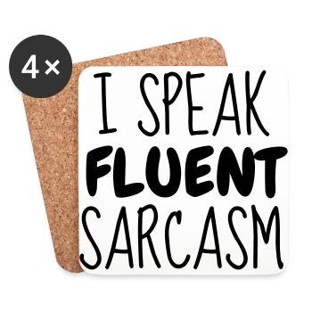 Fluent Sarcasm - Humor - Funny - Joke - Friend - Dessous de verre (lot de 4) - blanc - Devant