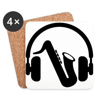 Saxophone - Saxophonist - Music - Musik - Saxophon - Coasters (set of 4) - white - Front