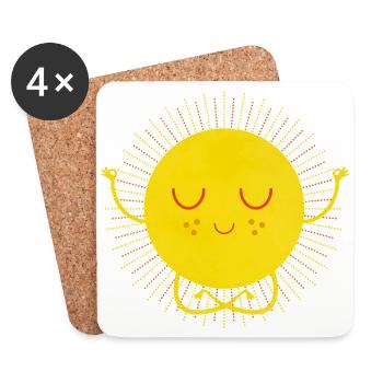 Soleil (méditation) - Dessous de verre (lot de 4) - blanc - Devant