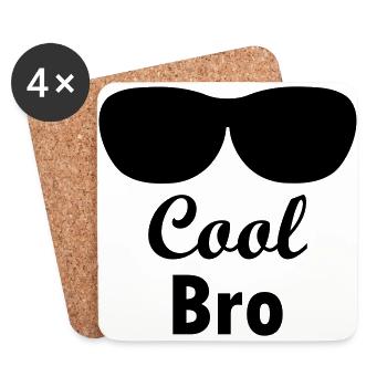 Cool Bro with sunglasses - Coasters (set of 4) - white - Front