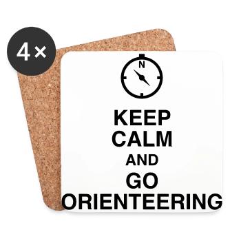 Orienteering / Orienteer / Orientierungslauf - Untersetzer (4er-Set) - Weiß - Vorne