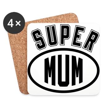 Maman / Fête des Mère / Enfant / Mere / Bébé - Dessous de verre (lot de 4) - blanc - Devant