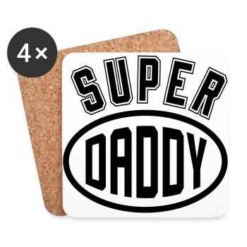 Dad Daddy Papa Vati Vater Father's Day Baby - Coasters (set of 4) - white - Front