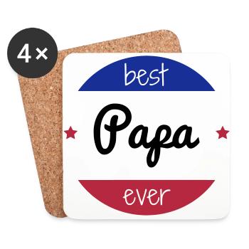 Dad Daddy Papa Vati Vater Father's Day Baby - Coasters (set of 4) - white - Front