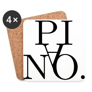 Piano piano - Coasters (set of 4) - white - Front
