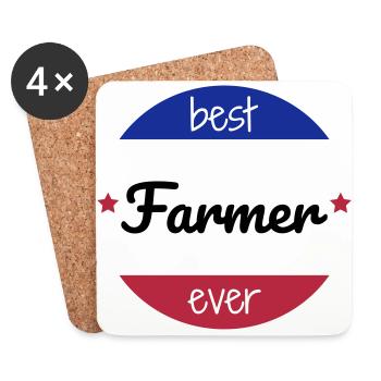 Landwirt / Bauer / Landwirtschaft / Traktor - Untersetzer (4er-Set) - Weiß - Vorne