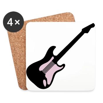 Gitarre - Untersetzer (4er-Set) - Weiß - Vorne