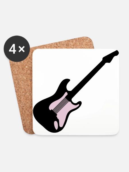Guitar - Coasters (set of 4) - white