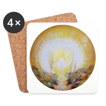 Coeur de jésus - Dessous de verre (lot de 4) - blanc - Devant