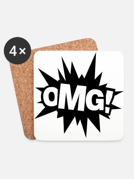 OMG - Coasters (set of 4) - white