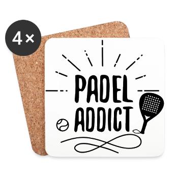 Padel Addict black - Coasters (set of 4) - white - Front